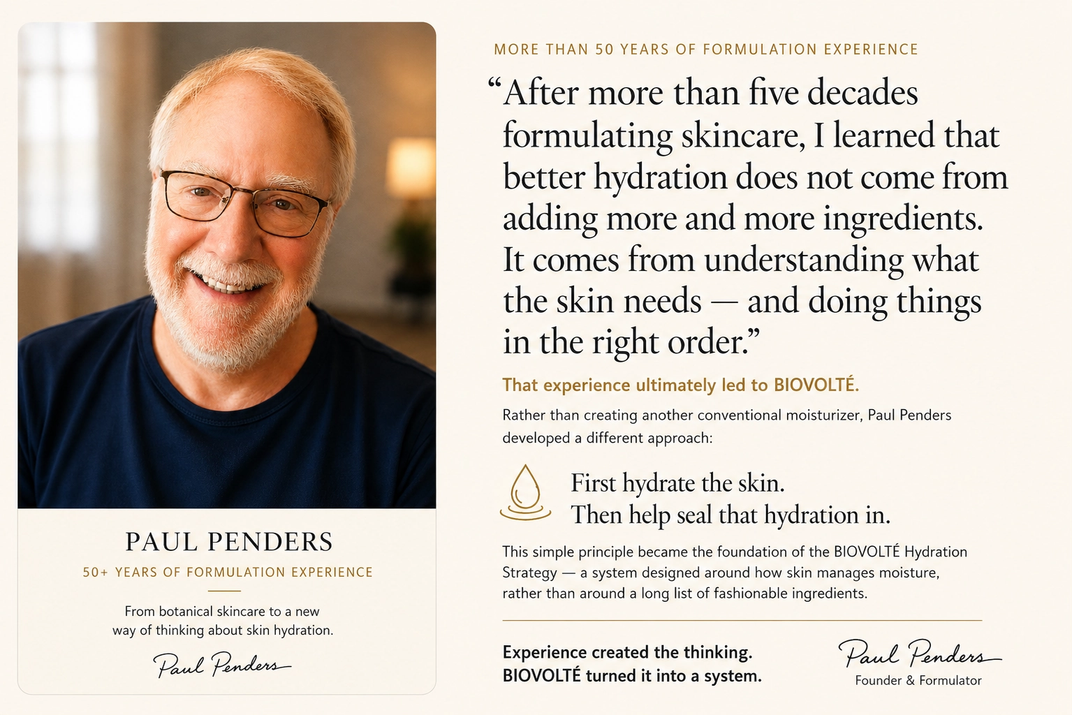 Paul Penders, founder and formulator of BIOVOLTÉ skincare